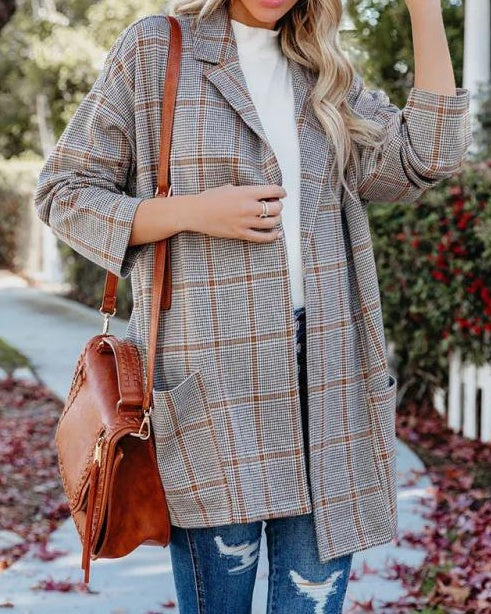 Contemporary Plaid Blazer