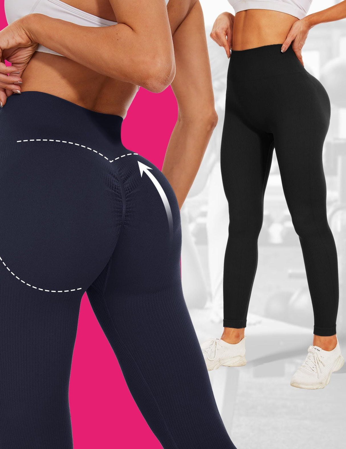Leggings - Cropped High-waisted Seamless Solid Color