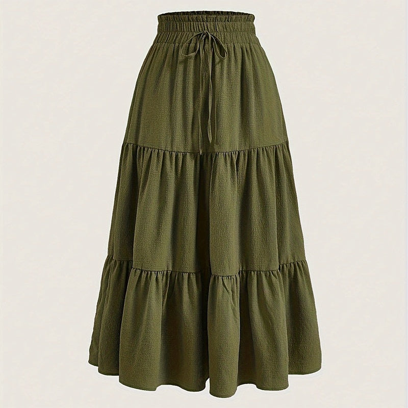 Elegant Tie-Waist Pleated Skirt
