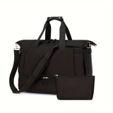 Women's Nylon Duffel – Multi-Compartment Weekender with Matching Essentials Pouch