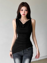 Women's Multi-wear Collarbone Thin Shoulder T-shirt Summer