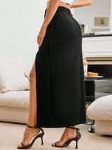 High Slit Pocket Midi Skirt
