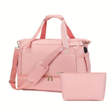 Women's Nylon Duffel – Multi-Compartment Weekender with Matching Essentials Pouch