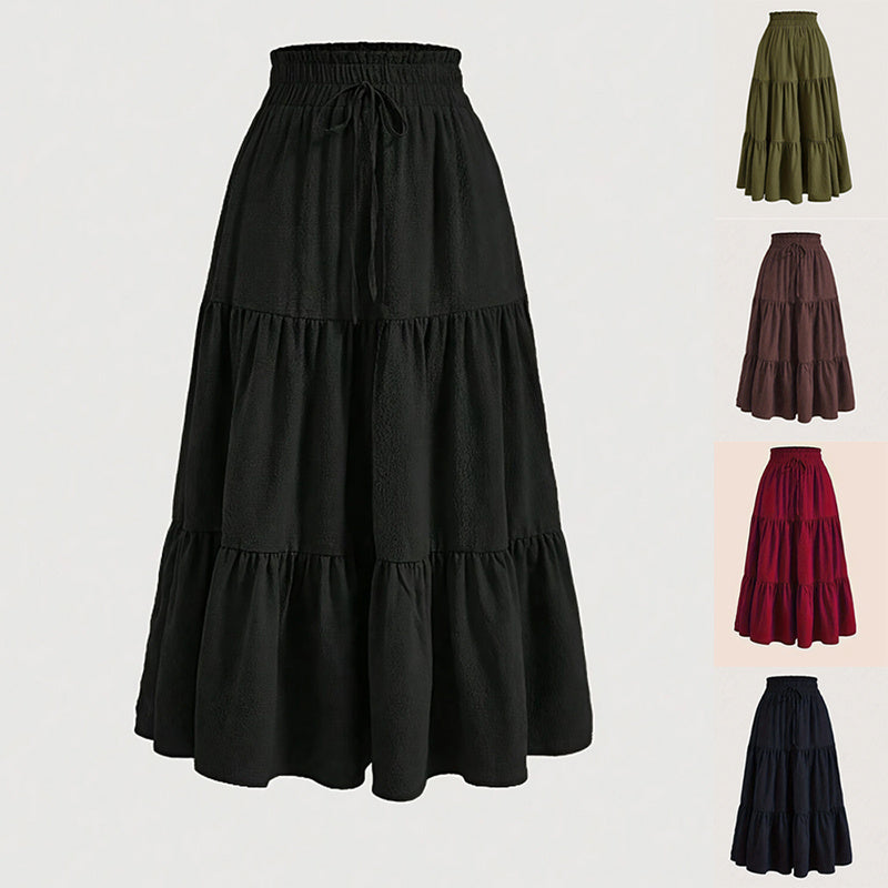Elegant Tie-Waist Pleated Skirt