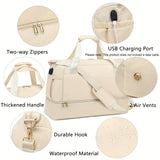 Women's Nylon Duffel – Multi-Compartment Weekender with Matching Essentials Pouch