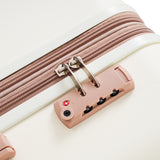 4-Piece Expandable Travel Set – ABS Hardshell Luggage with USB Port, Spinner Wheels & Travel Bag (Beige)