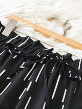 Atelier Linear Print Palazzo Pants