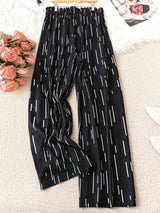 Atelier Linear Print Palazzo Pants
