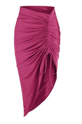 Bodycon Ruched Side Midi Skirt