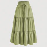 Elegant Tie-Waist Pleated Skirt