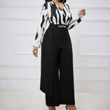 V-Neck Cinched Waist Jumpsuit