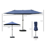SolaceSpan Duo Umbrella – 15ft Steel Canopy in Deep Blue