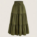 Elegant Tie-Waist Pleated Skirt