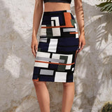 Abstract Print Bodycon Skirt