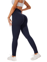 Leggings - Cropped High-waisted Seamless Solid Color