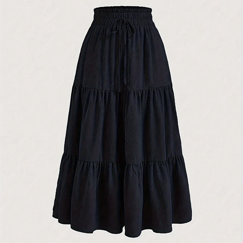 Elegant Tie-Waist Pleated Skirt