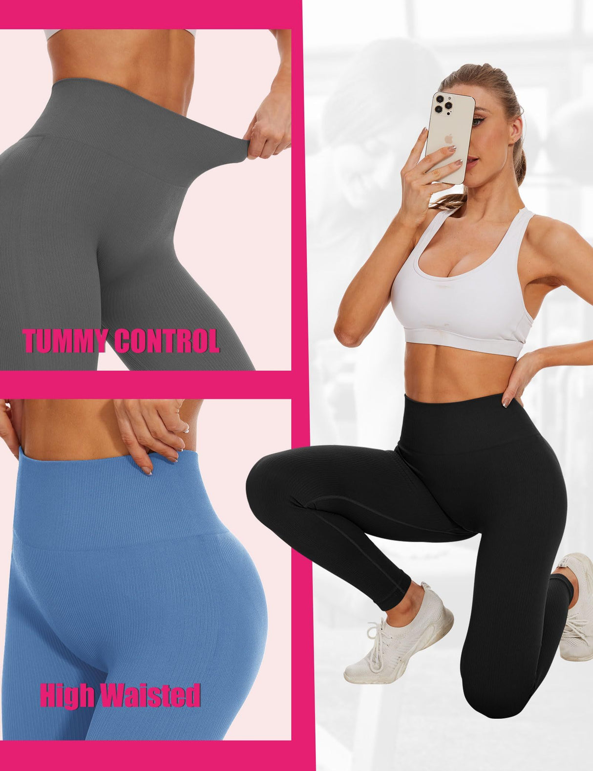Leggings - Cropped High-waisted Seamless Solid Color