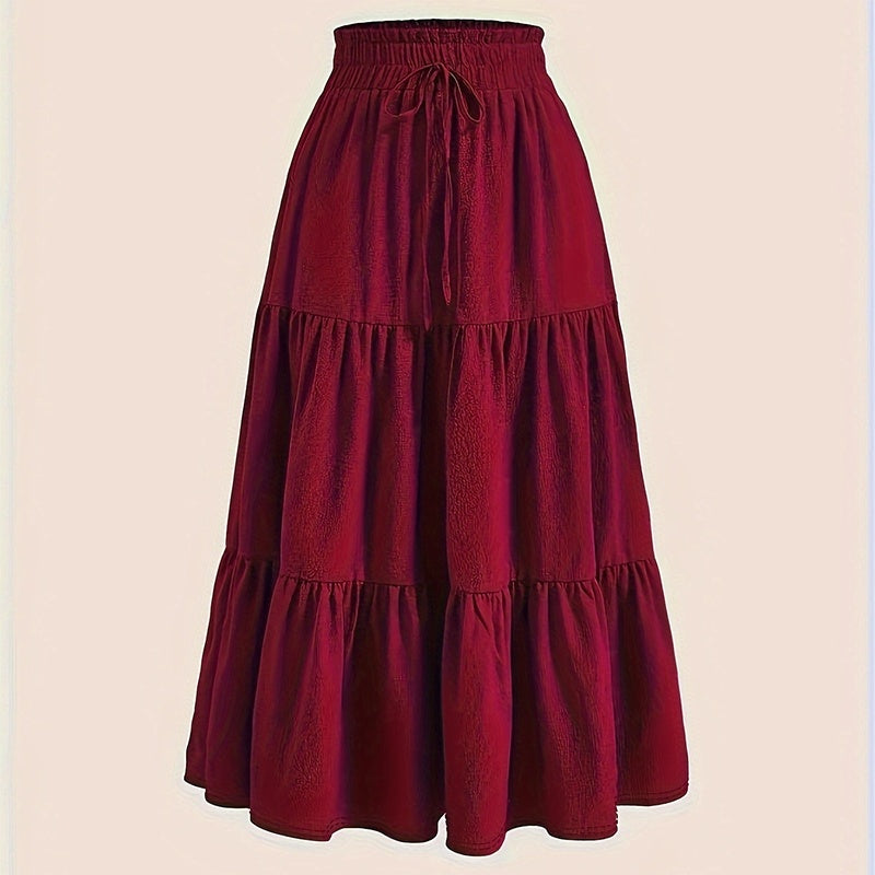 Elegant Tie-Waist Pleated Skirt