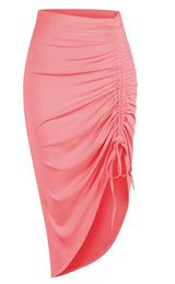 Bodycon Ruched Side Midi Skirt