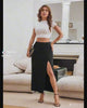 High Slit Pocket Midi Skirt